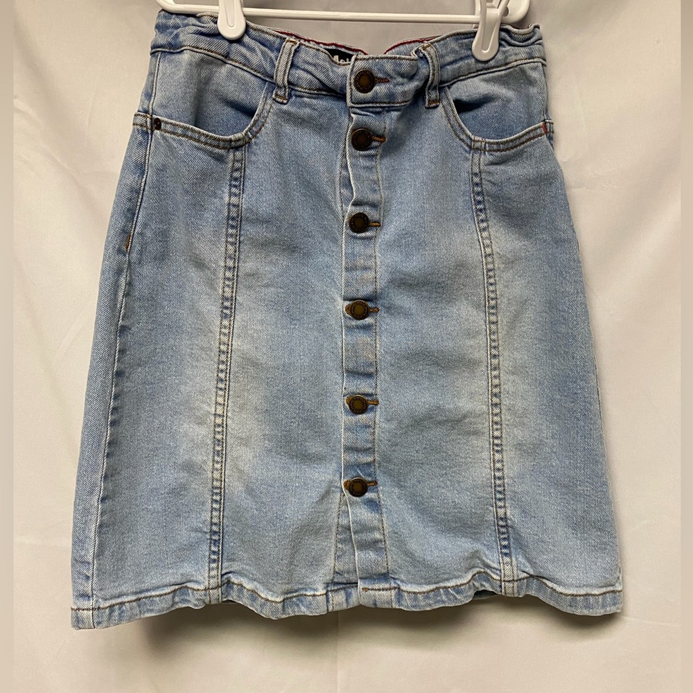 Molo Light Blue Denim Button-Front Skirt